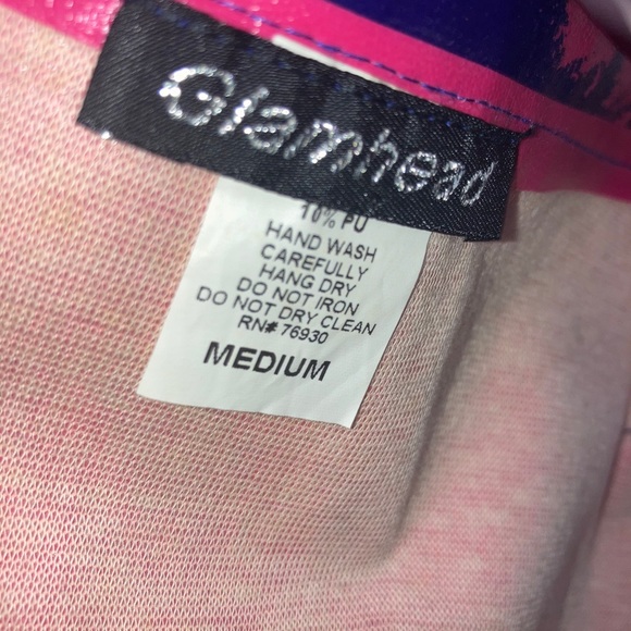 ❌SOLD❌Glamhead Blondie Vinyl Mini Skirt Med Pink - Picture 6 of 16